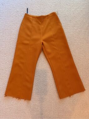 TopShop Cropped Wide-Leg Pants in Burnt Orange